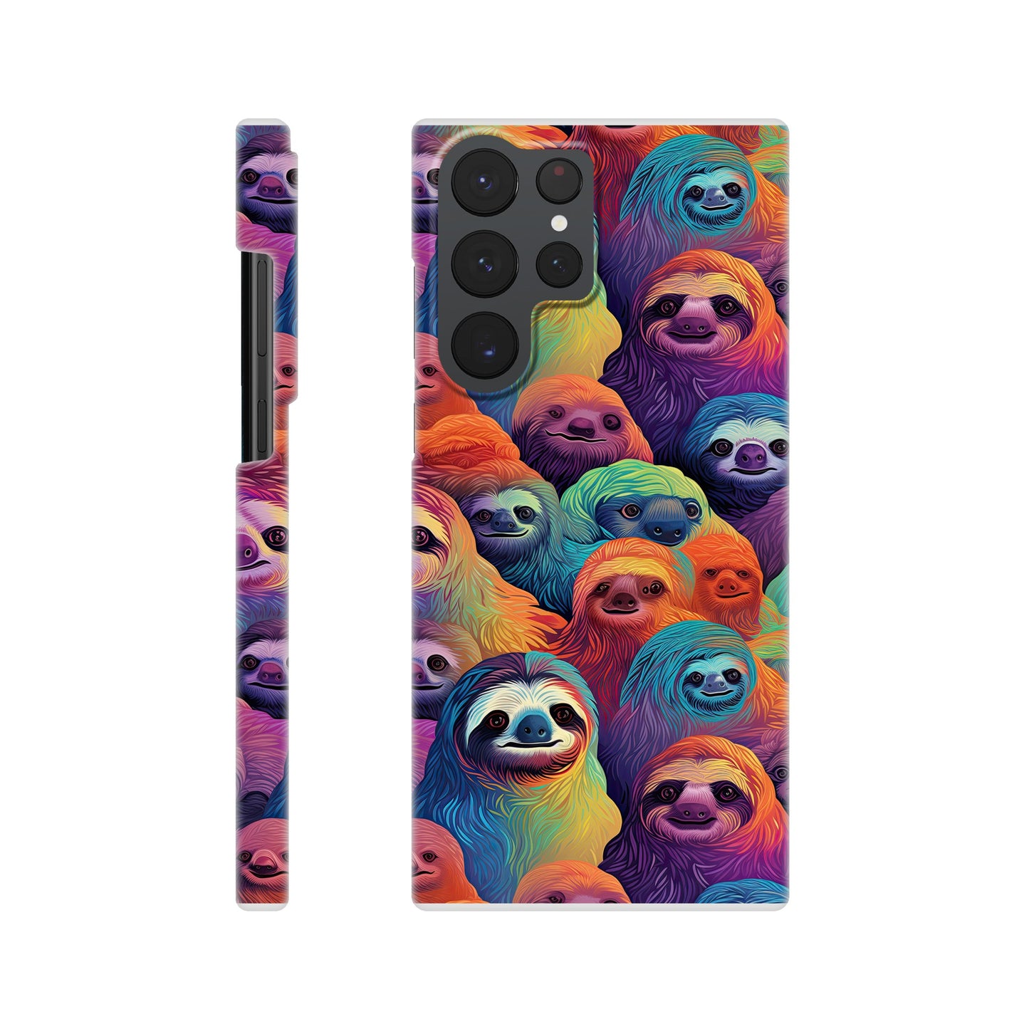 Slothful Delight: Multicolored Slim Phone Case for the Stylish and Playful