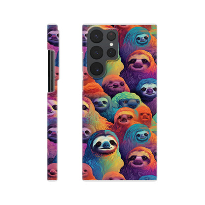 Slothful Delight: Multicolored Slim Phone Case for the Stylish and Playful