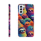 Slothful Delight: Multicolored Slim Phone Case for the Stylish and Playful