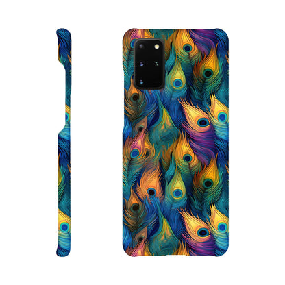Feathered Elegance: All-Over Peacock Feather Slim Phone Case for Android and Apple