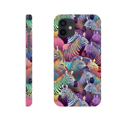Unleash Your Wild Side with our Slim Phone Case: Colorful Zebra Pattern Edition