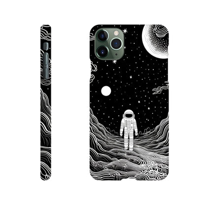 black and white slim spaceman phone case