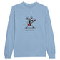 light blue long sleeve tee with a moose playing bass guitar with the caption moose-ical mayhem