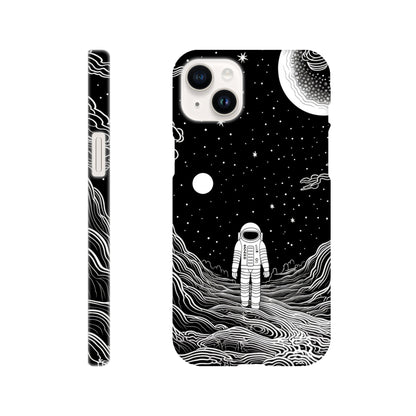 black and white slim spaceman phone case