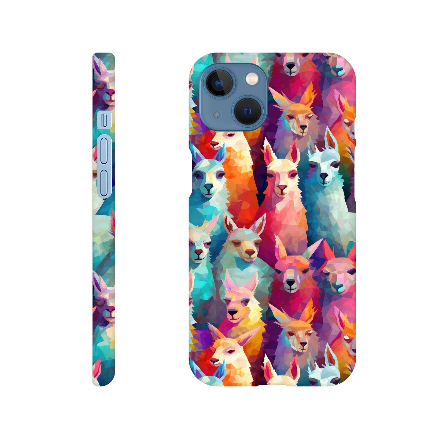 Vibrant Llama Delight: Slim Phone Case with Colorful Llama Pattern