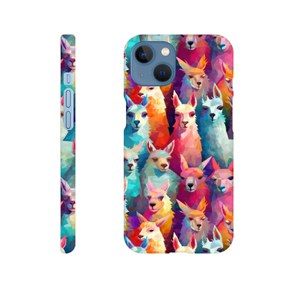 Vibrant Llama Delight: Slim Phone Case with Colorful Llama Pattern