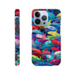 Vibrant Sharks: Slim Multicolored Phone Case - Protect and Flaunt in Style!