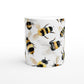 Bumble Bee Bliss: 11oz Ceramic Mug with Watercolor Painted Bumble Bees Pattern