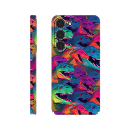 DinoVibe: Slim Phone Case with Colorful T-Rex Pattern - Unleash Playful Protection!
