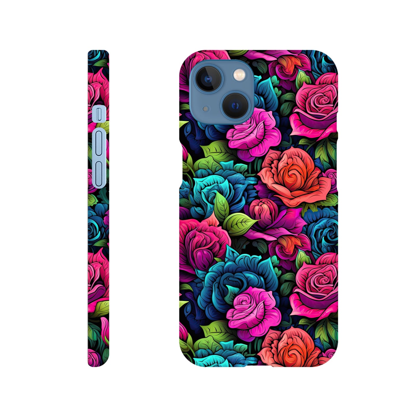 Blossoming Beauty: Colorful All-Over Rose Flower Print Phone Case for Android and Apple