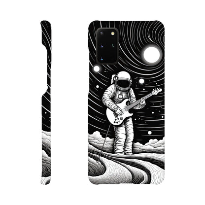 Galactic Harmony: Op Art Astronaut Guitarist Monochromatic Slim Phone Case