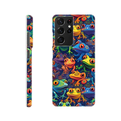 Leap into Colorful Adventures: Slim Phone Case with Playful Frog Pattern