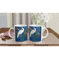 11oz coffee mug with Kotuku New Zealand White Heron print