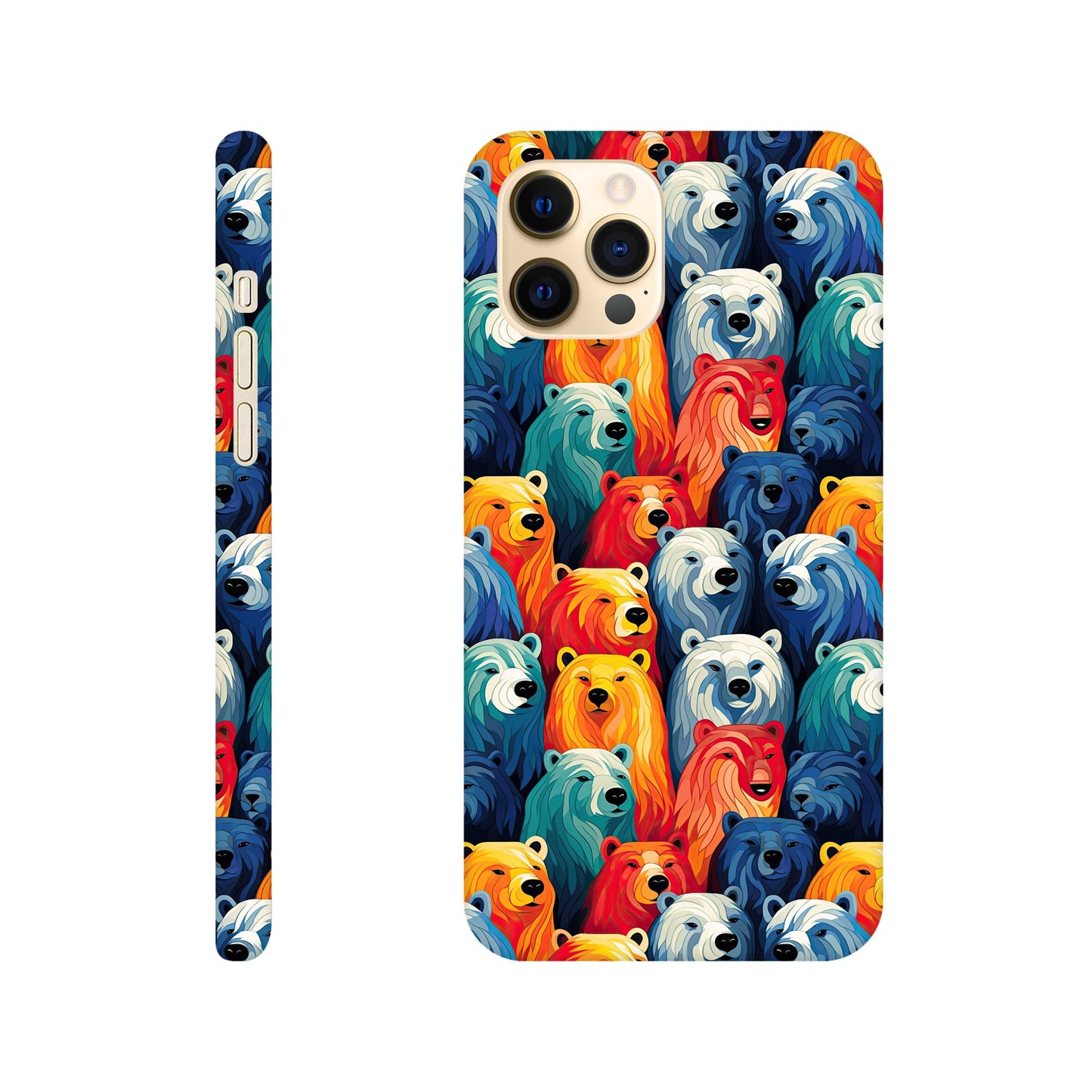 all over colorful polar bear print slim phone case