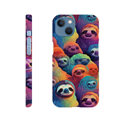 Slothful Delight: Multicolored Slim Phone Case for the Stylish and Playful