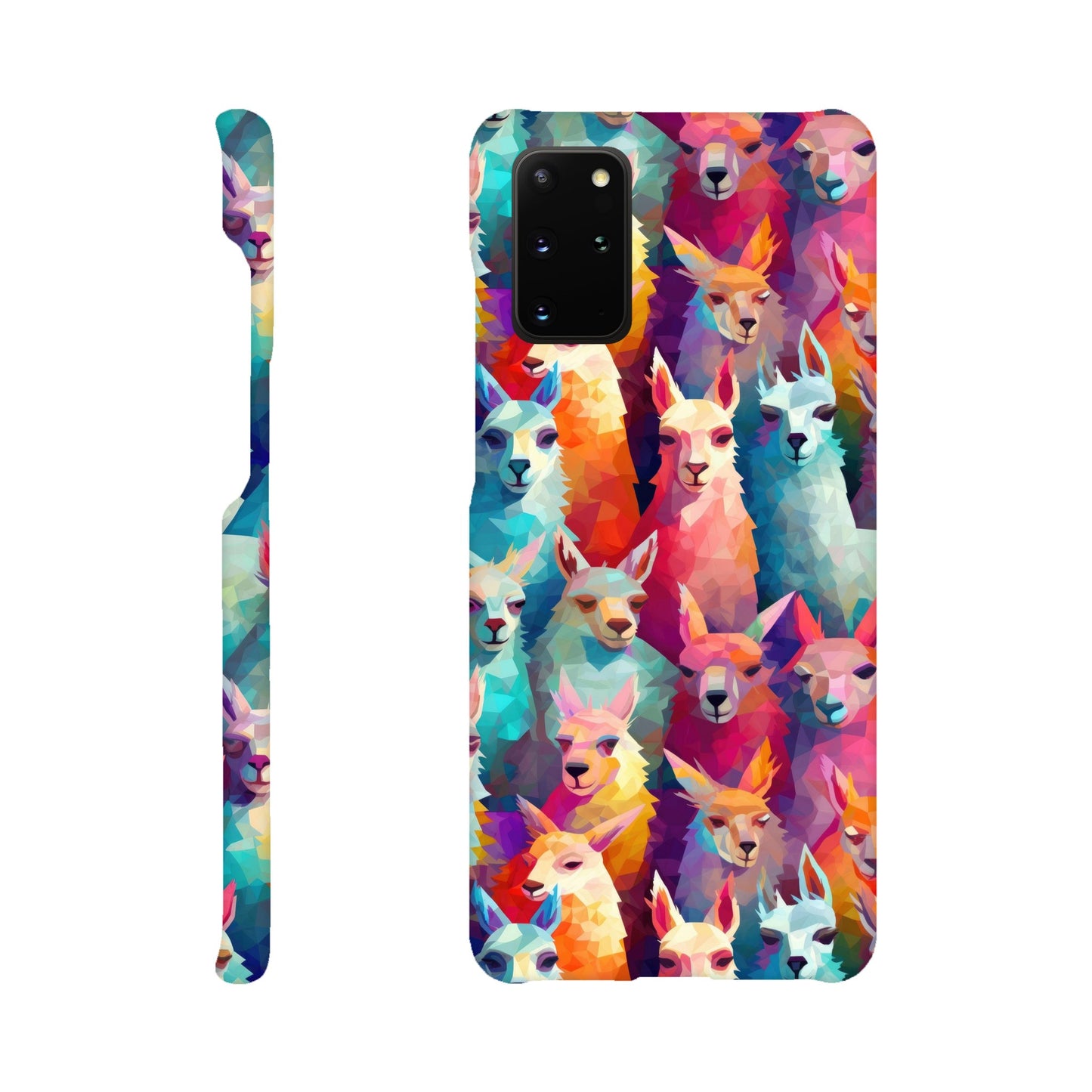 Vibrant Llama Delight: Slim Phone Case with Colorful Llama Pattern