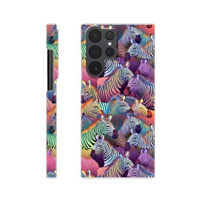 Unleash Your Wild Side with our Slim Phone Case: Colorful Zebra Pattern Edition