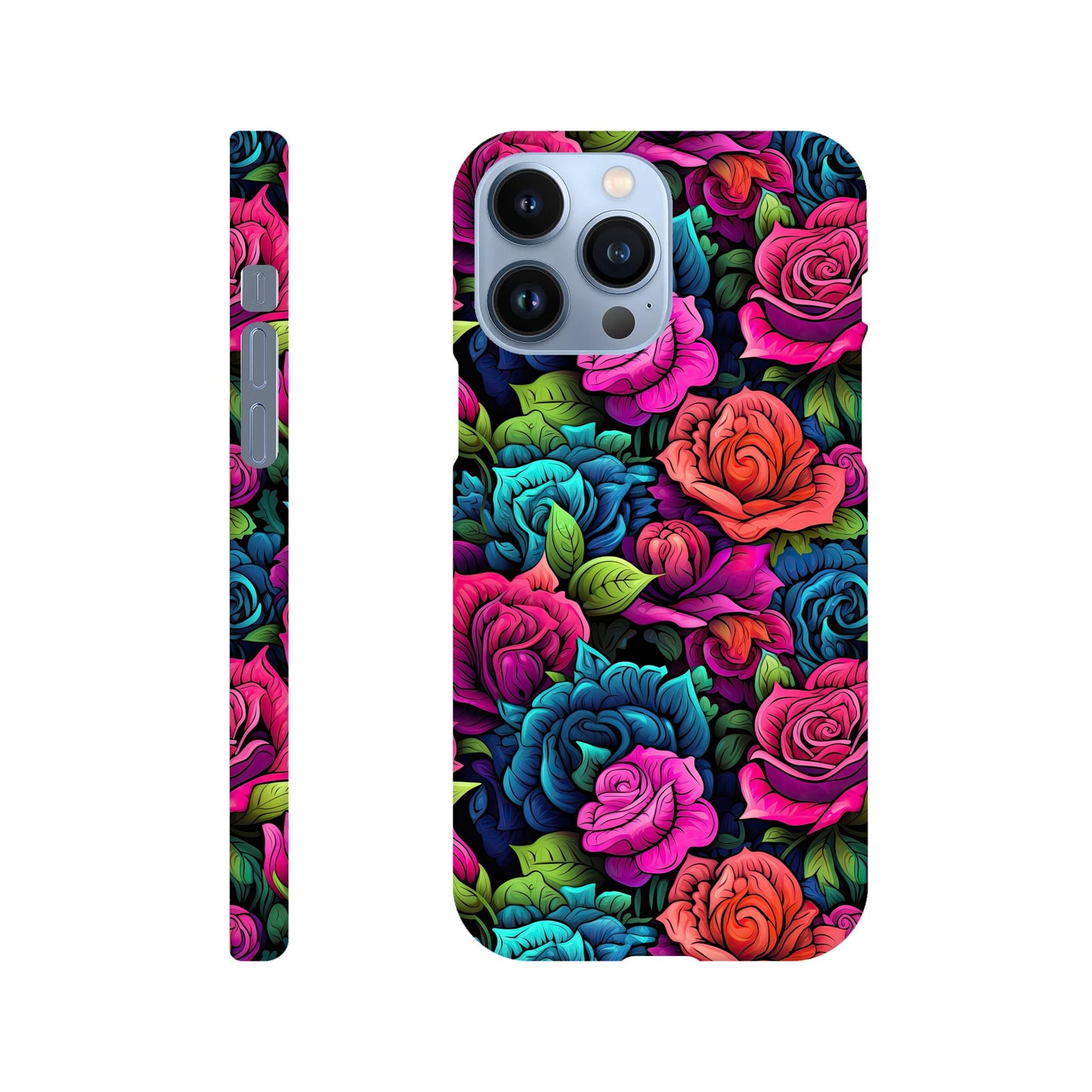 Blossoming Beauty: Colorful All-Over Rose Flower Print Phone Case for Android and Apple