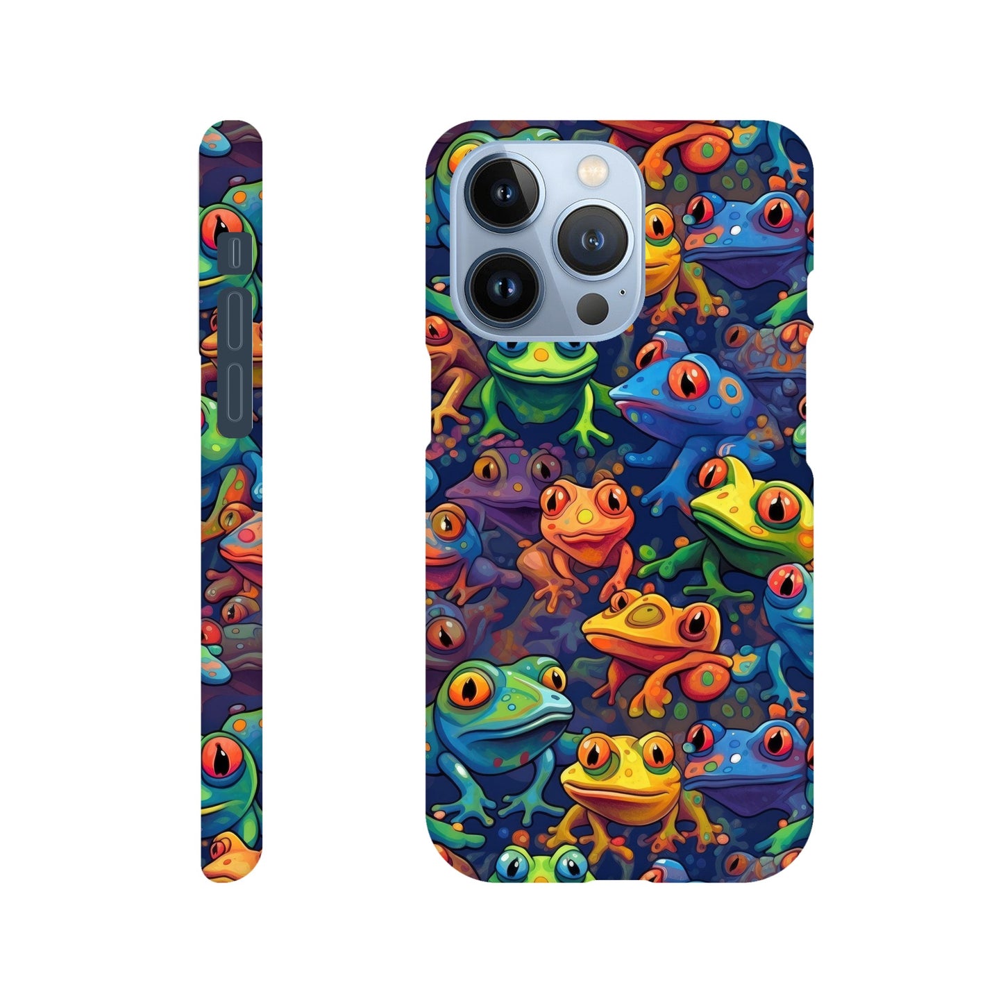Leap into Colorful Adventures: Slim Phone Case with Playful Frog Pattern