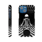 Galactic Grooves: Op-art Spaceman Drummer Slim Phone Case - Elevate Your Style to Cosmic Heights!