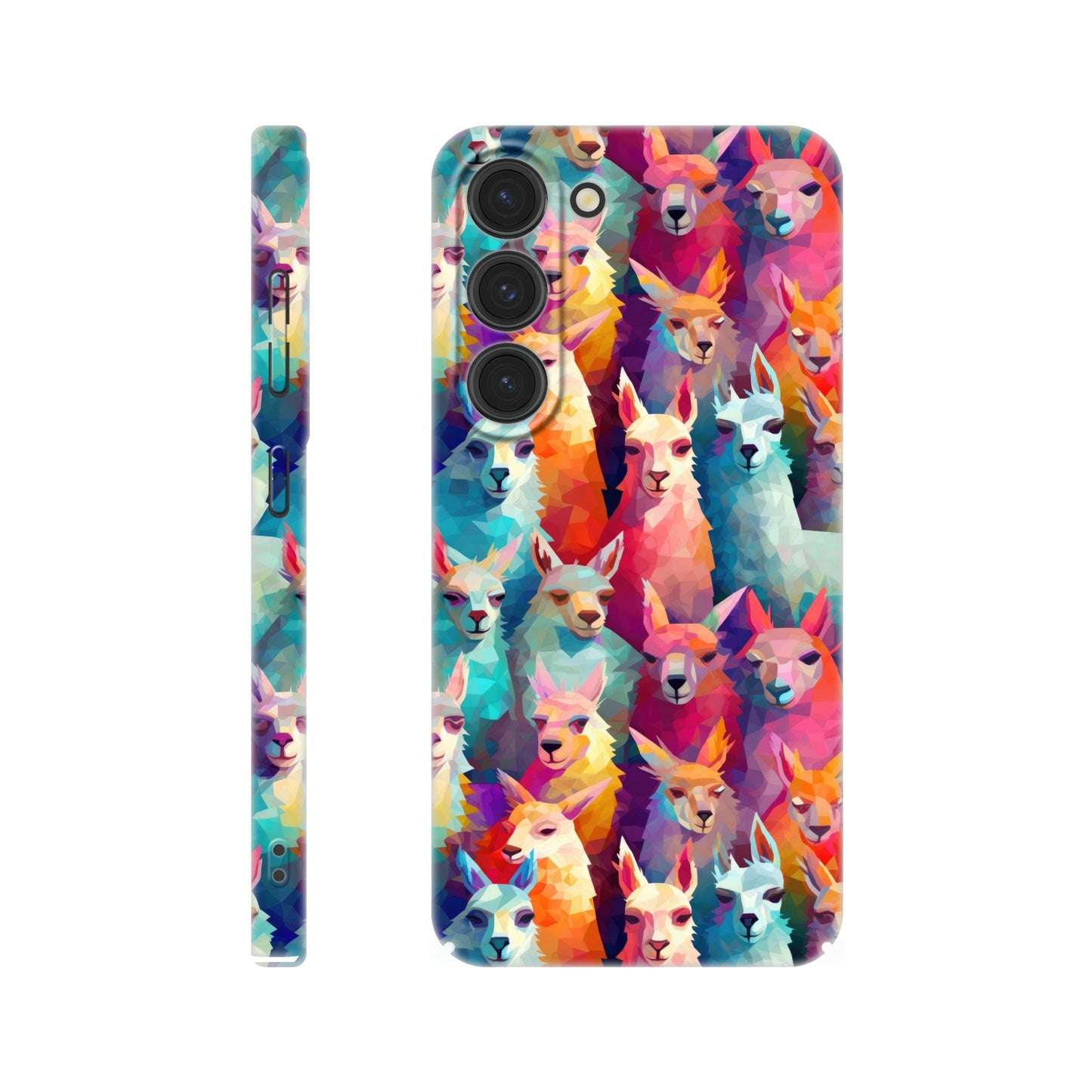 Vibrant Llama Delight: Slim Phone Case with Colorful Llama Pattern