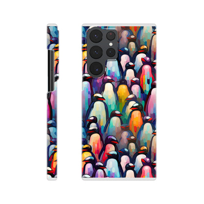 Penguin Paradise: Slim Phone Case with All-Over Penguin Pattern Print