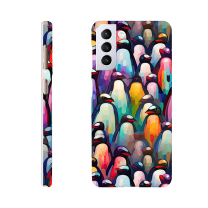 Penguin Paradise: Slim Phone Case with All-Over Penguin Pattern Print