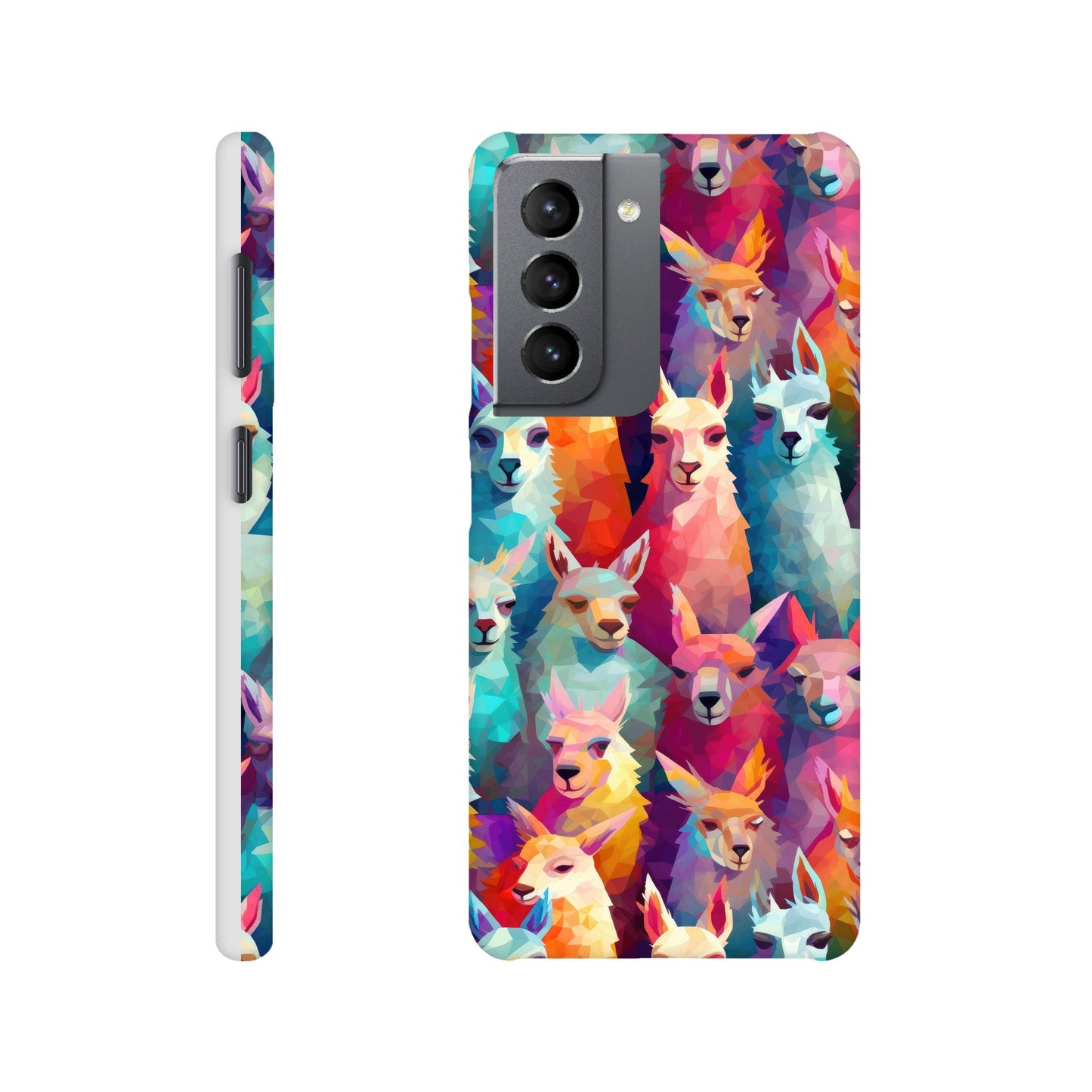 Vibrant Llama Delight: Slim Phone Case with Colorful Llama Pattern