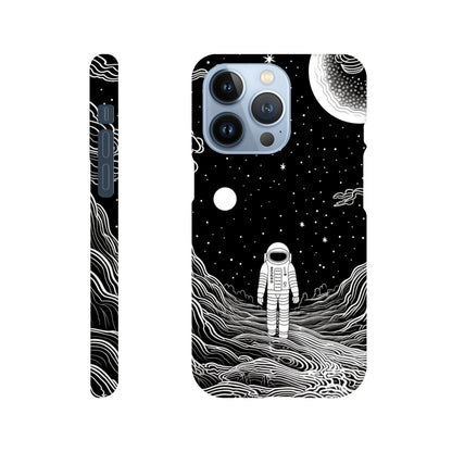 black and white slim spaceman phone case