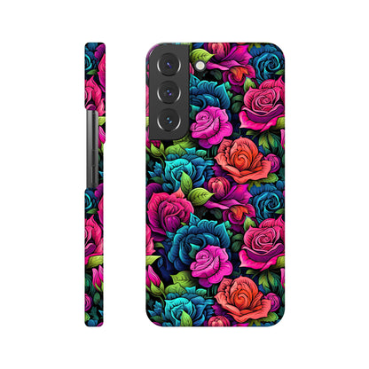 Blossoming Beauty: Colorful All-Over Rose Flower Print Phone Case for Android and Apple