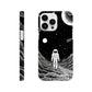 black and white slim spaceman phone case