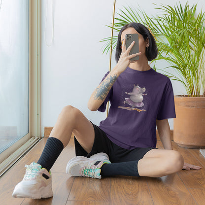 Hippo Ballet Dancing Premium Womens Crewneck T-shirt