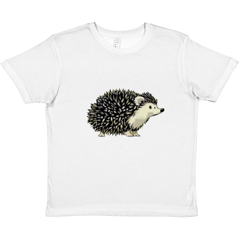 Kids white t-shirt with cute hedgehog print