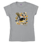 Grey t-shirt with a Pīwakawaka Fantail Print on the front