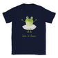 kids navy t-shirt with born to dance frog ballerina print