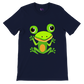navy blue t-shirt with cute fromg print