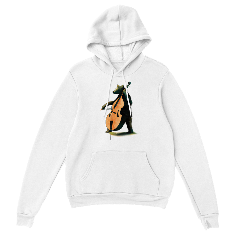 Bear Playing the Double Bass Premium Unisex Pullover Hoodie