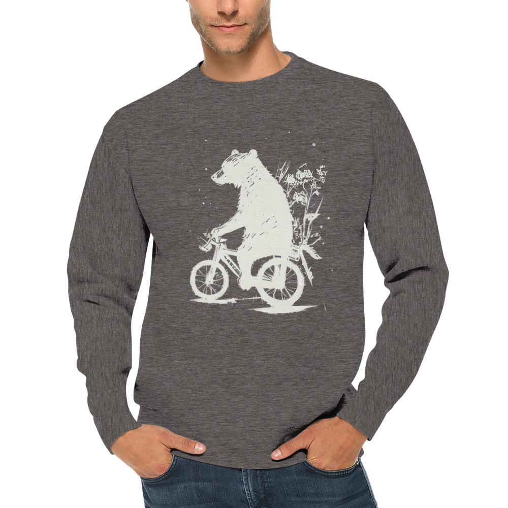 Bear Riding a Bike Premium Unisex Crewneck Sweatshirt