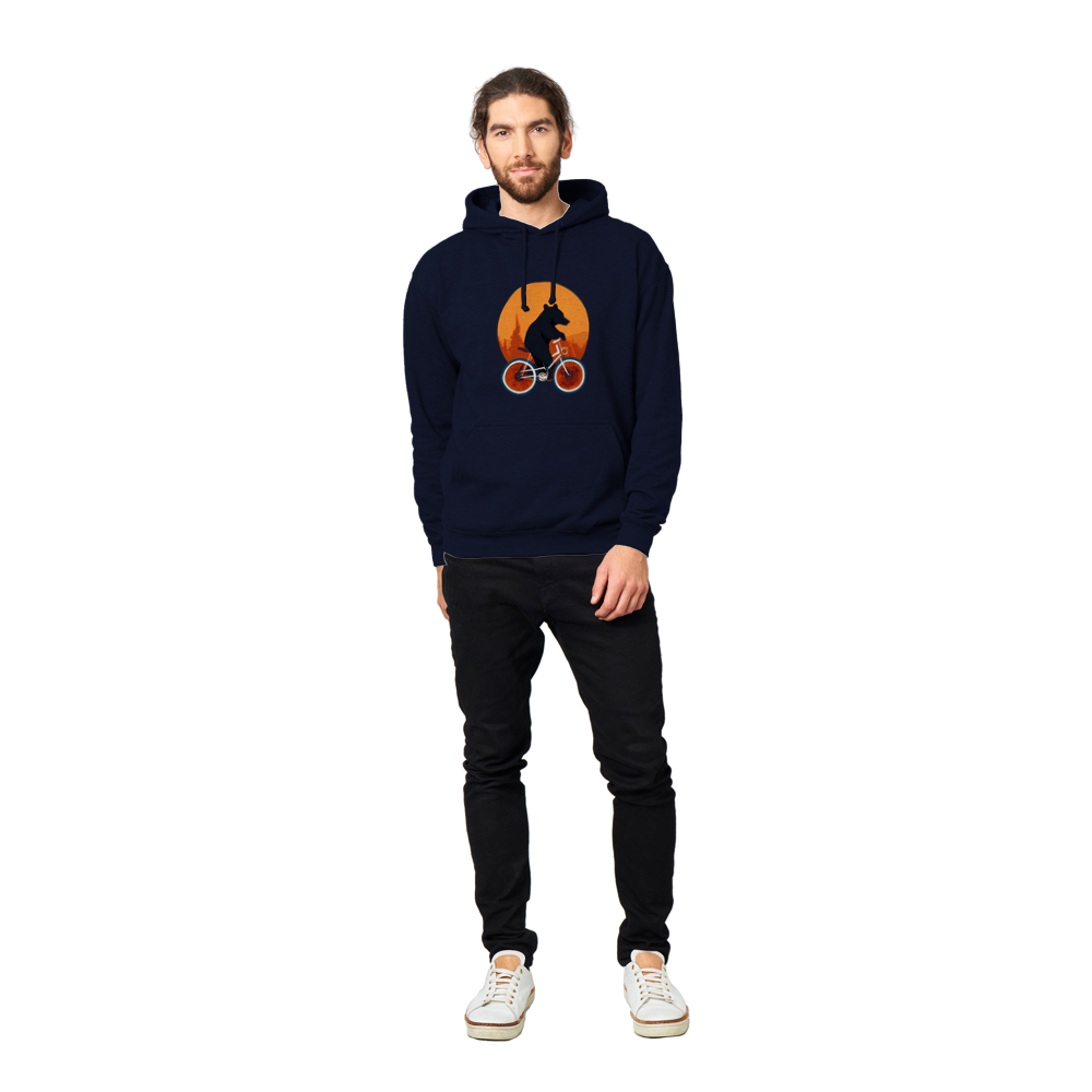 Bear Riding a Bike Premium Unisex Pullover Hoodie