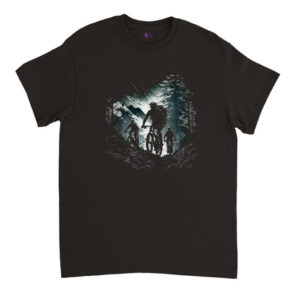 Black t-shirt with a mountain bike print 