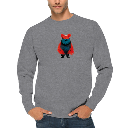 Cute Cartoon Bear Print Premium Unisex Crewneck Sweatshirt.