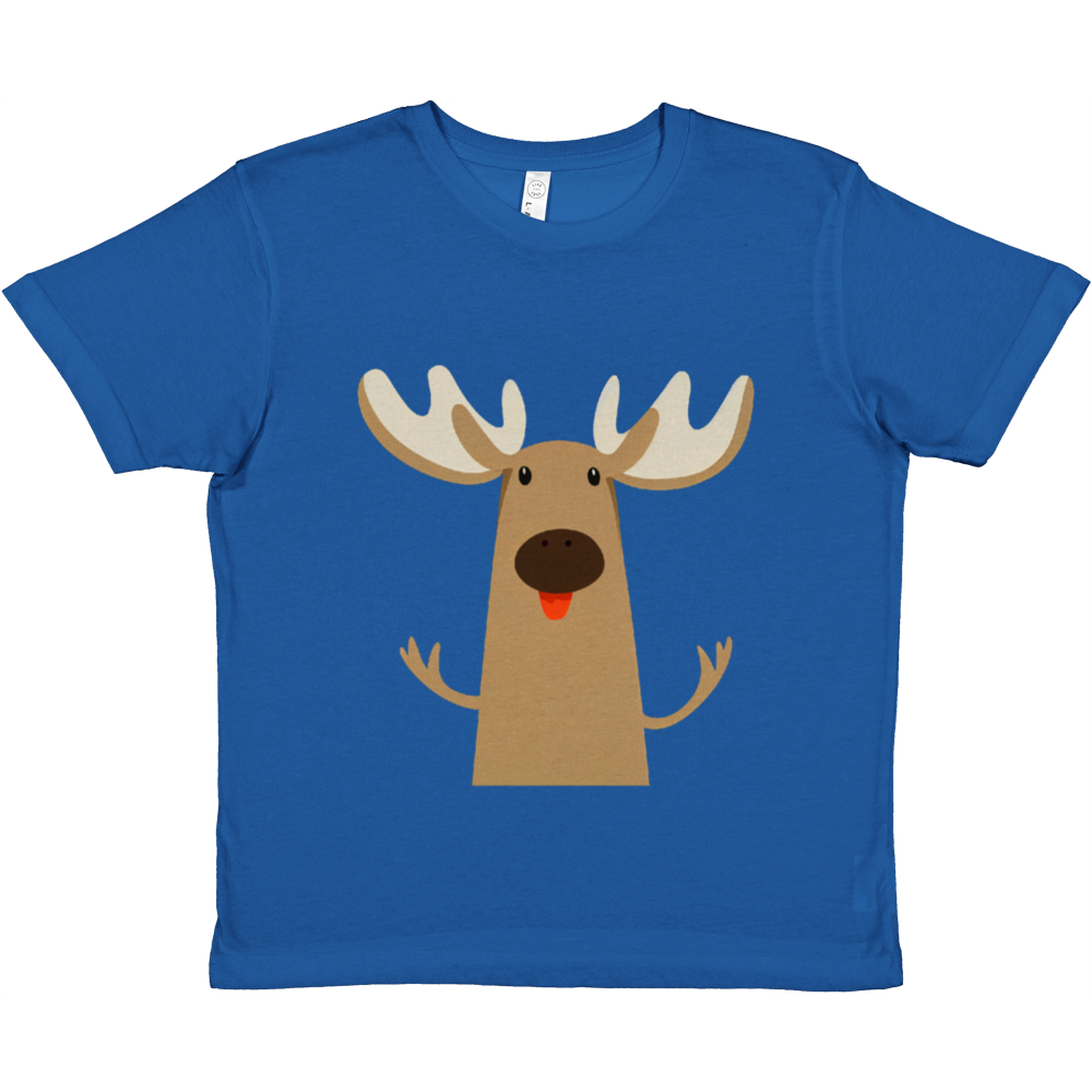 royal blue t-shirt with cute moose print