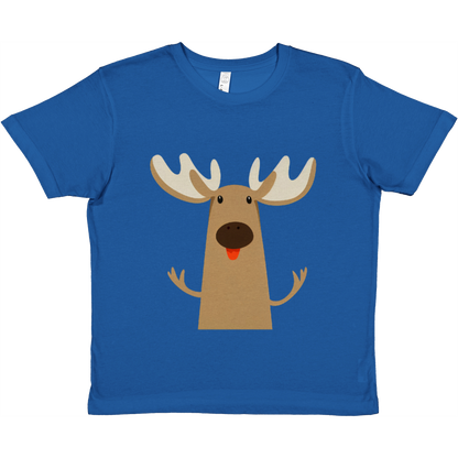 royal blue t-shirt with cute moose print