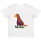 Cute Orange & Purple Dinosaur Print Premium Kids Crewneck T-shirt