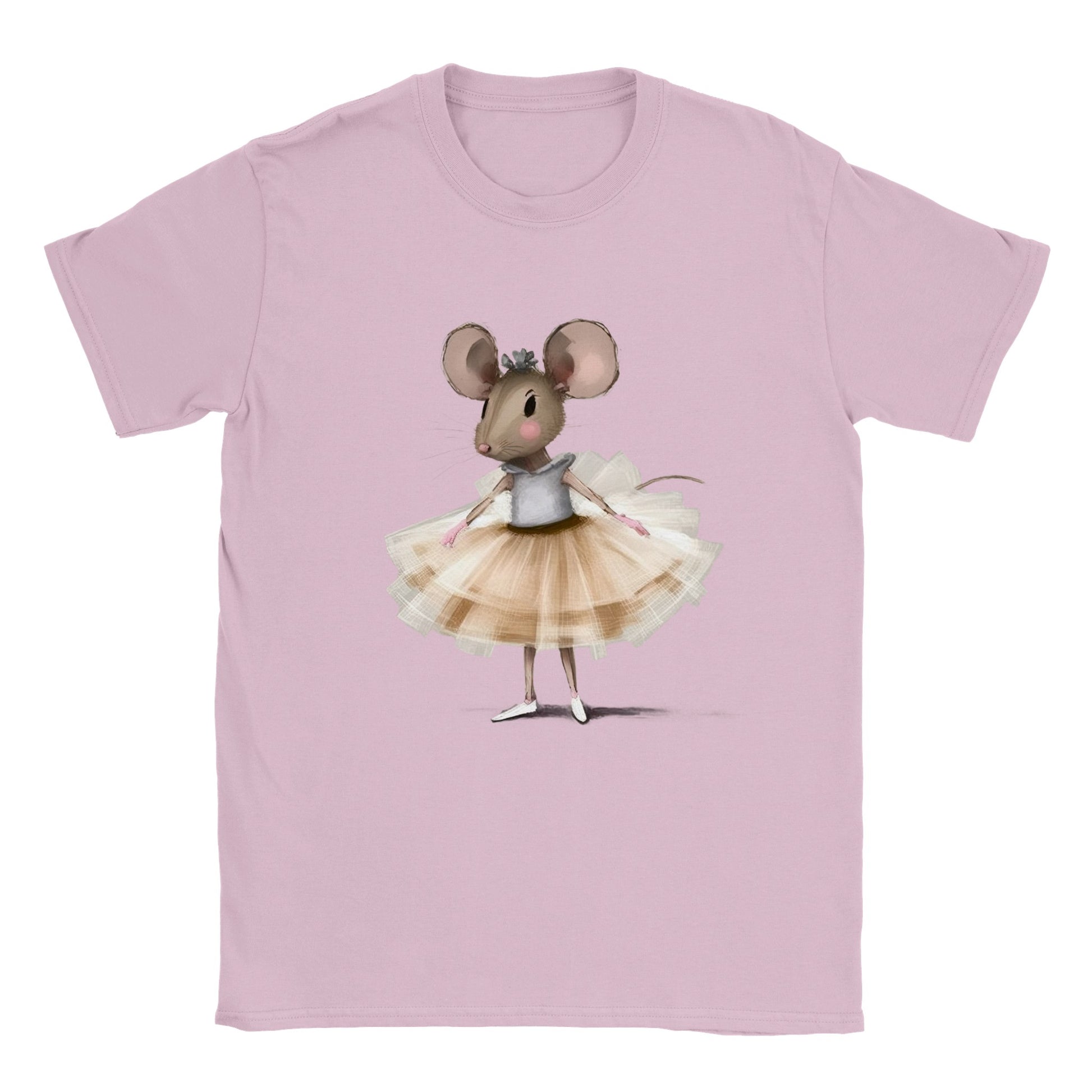 Kids pink t-shirt with a cute ballerina mouse print