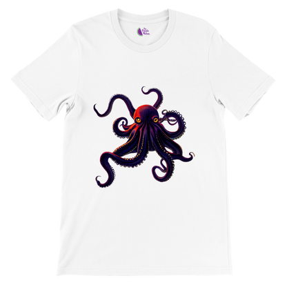 white t-shirt with an octopus print