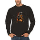 On Fire T-Rex Playing Guitar Premium Unisex Crewneck Sweatshirt