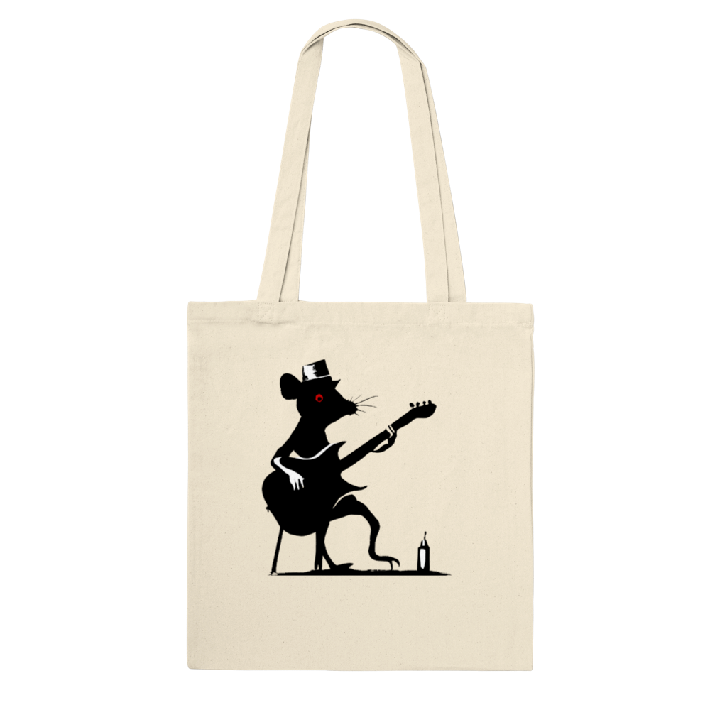 Rat Playing Guitar Sitting on a Stool Classic Tote Bag