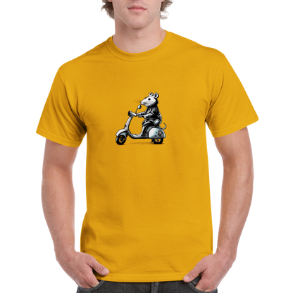 Rat Riding a Motor Scooter Heavyweight Unisex Crewneck T-shirt