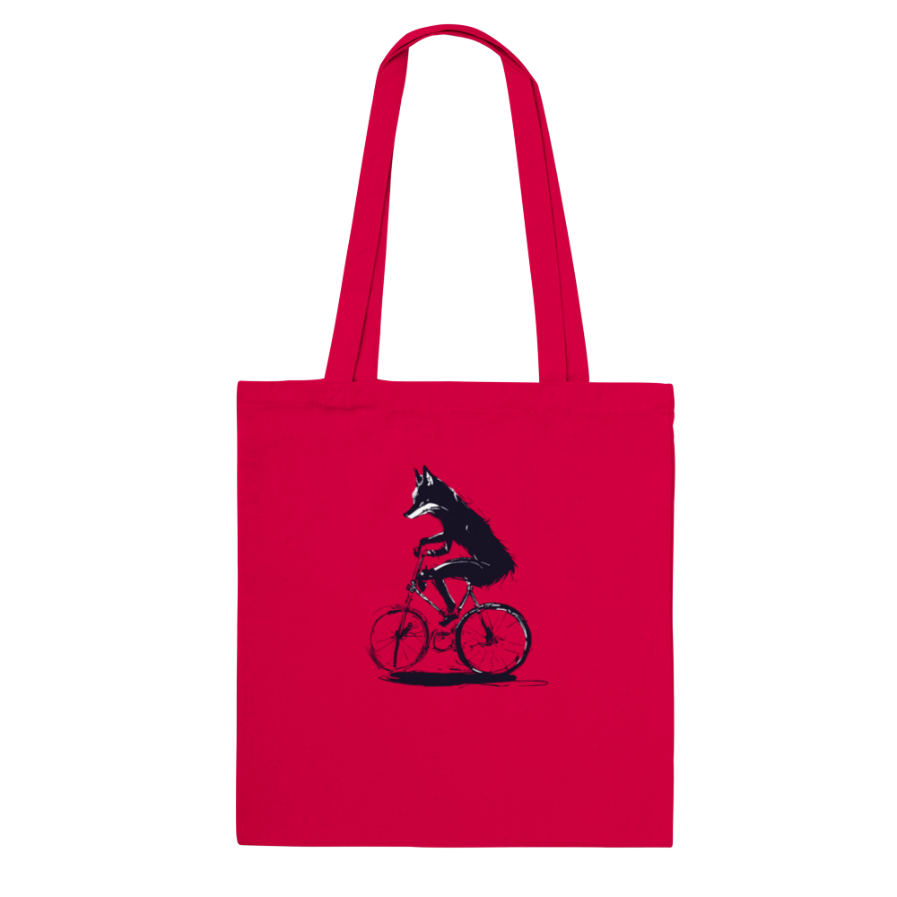 Fox Riding a Bike Classic Tote Bag